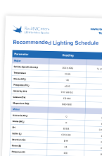 Recommended Lighting Schedule
